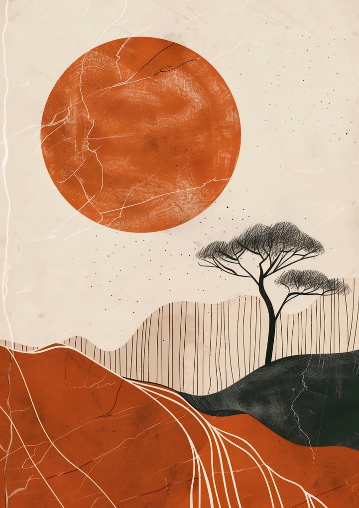 Poszter 21x29,7cm Afrikai naplemente