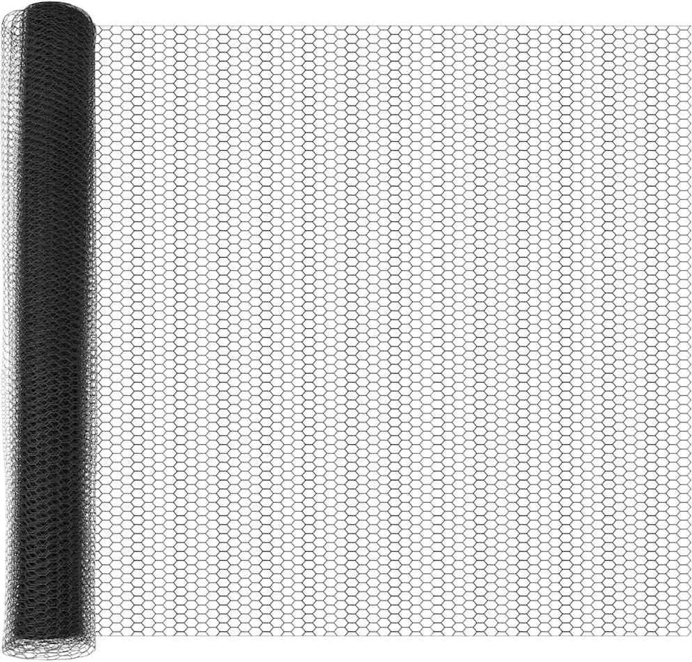 vidaXL Kerítésoszlop Szürke 25 x 1,4 m (13 mm háló) Acél és PVC
