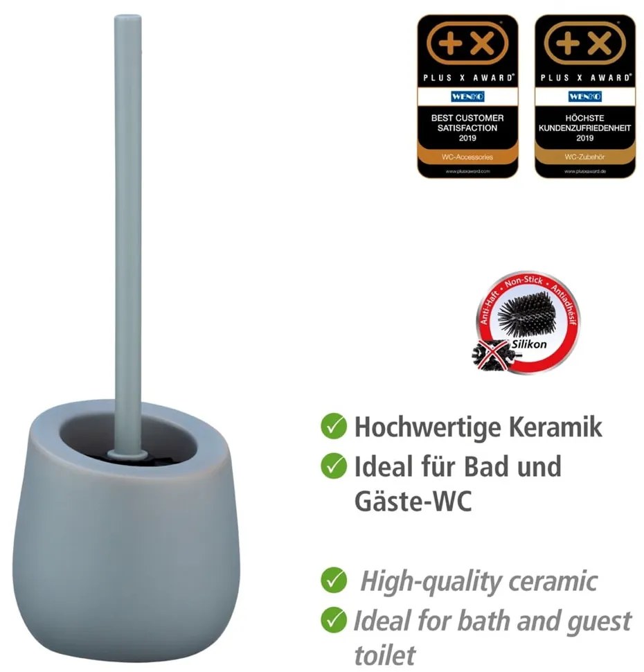 Badi szürke kerámia WC-kefe - Wenko