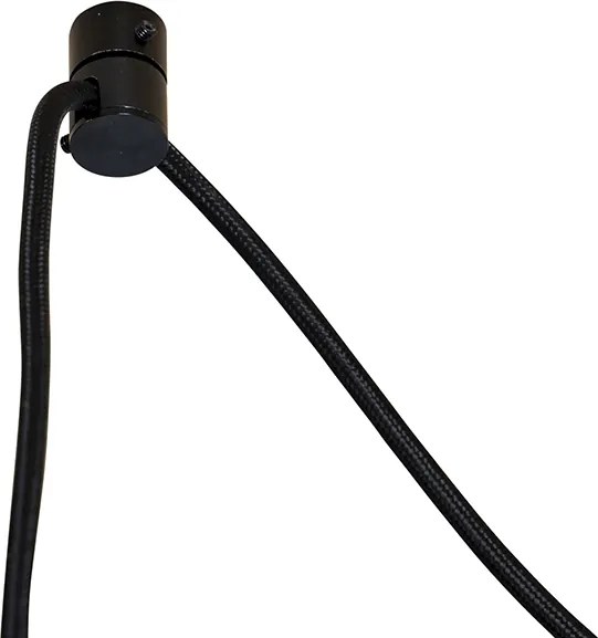 Függőlámpa fekete virágmintás búrával és fehér belsővel 31,5 cm 3-lámpás - Cava