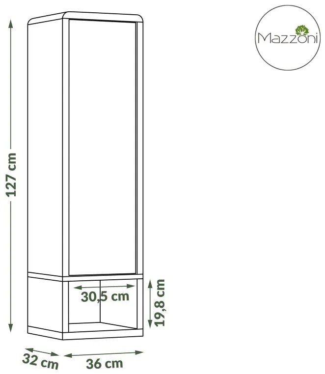 Mazzoni FOLK SWP-36 függő szekrény polccal Antracitszürke (Sötétszürke)/Artisan Tölgy - MODERN NAPPALIBA/SZOBÁBA