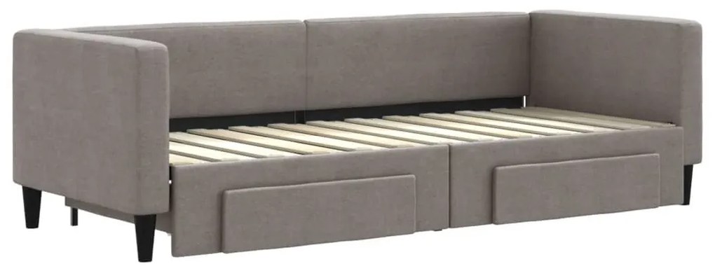 tópszínű kihúzható bársonyheverő fiókokkal 80 x 200 cm