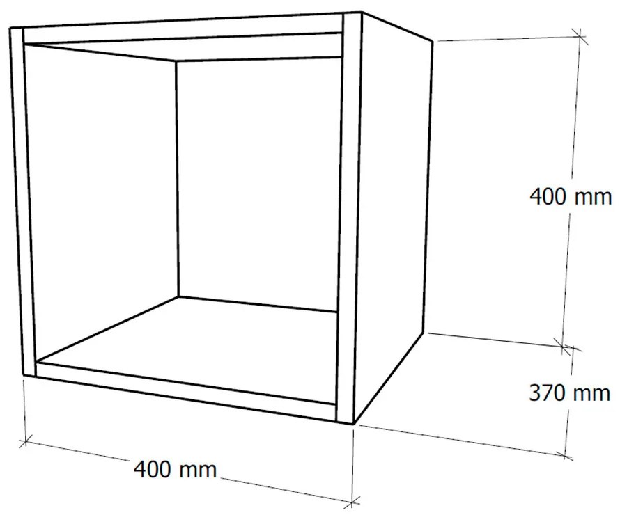 Boxie nyitott fali szekrény 40x40x37 cm kék