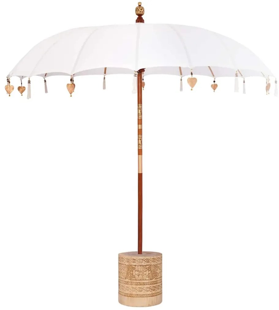 Balinéz Napernyő Krém 210-220 cm Pamut, tömör fa