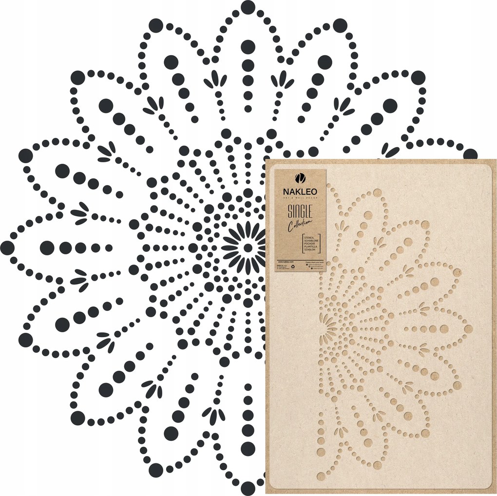 Festősablon Mandala L Átmérő 89 cm Vakolatokhoz Többször felhasználható Vakolat Beton