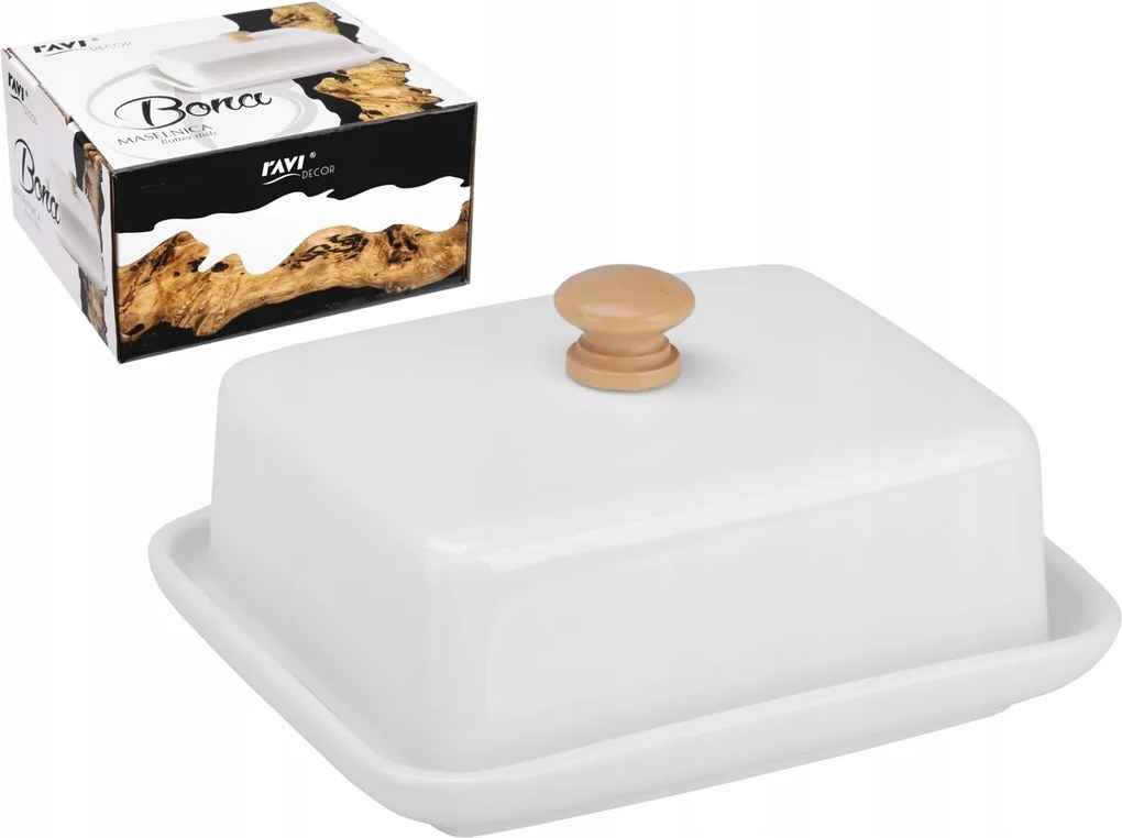 Modern Vajtartó Fedővel Fehér+bambusz