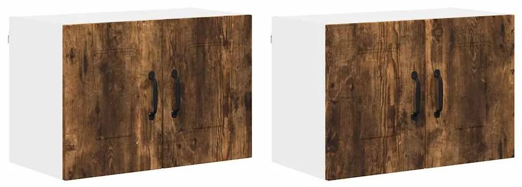 Fali konyhaszekrény 2 pcs Füstölt tölgy 60 x 31 x 40 cm Faanyag