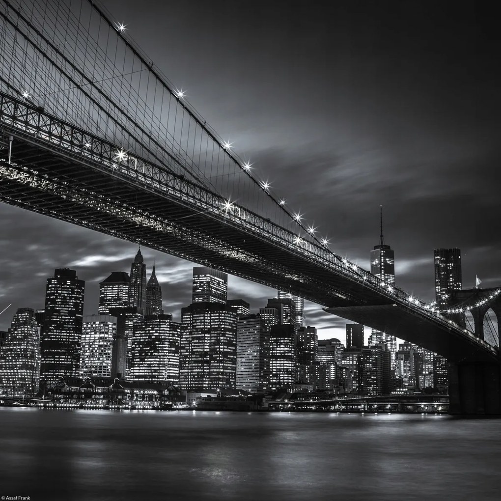 Poszter 30x30cm Brooklyn híd és Alsó-Manhattan panoráma alkonyatkor 4