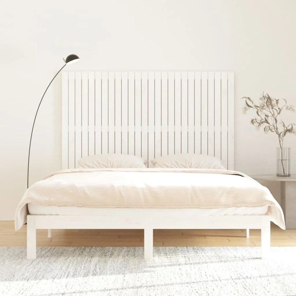 fehér tömör fenyőfa fali fejtámla 166 x 3 x 110 cm