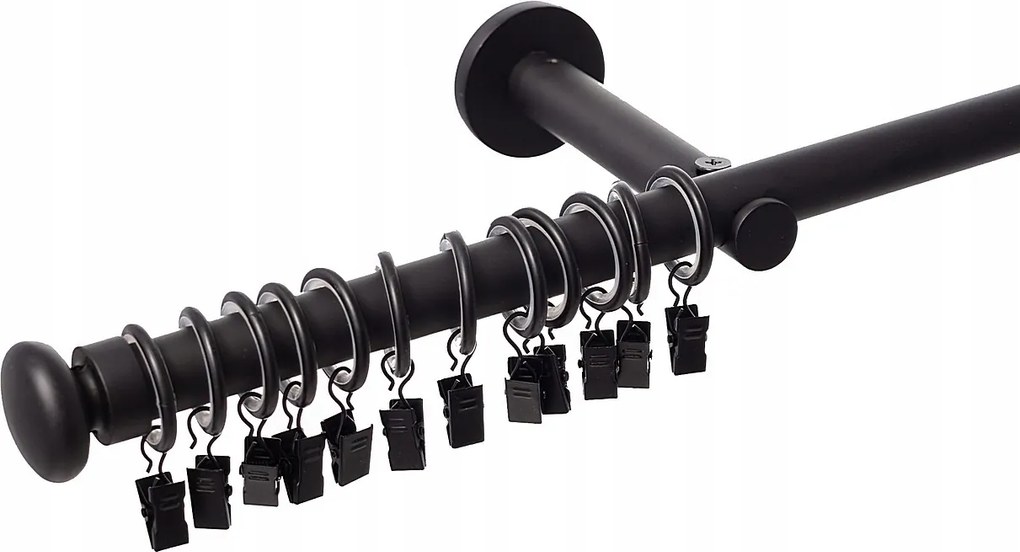 Dekoria Függönykarnis szimpla black matt 160cm