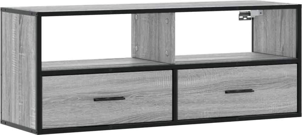 vidaXL szürke sonoma színű szerelt fa és fém TV-szekrény 100x31x39,5cm