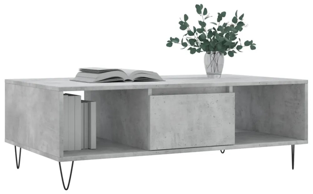 betonszürke szerelt fa dohányzóasztal 104 x 60 x 35 cm