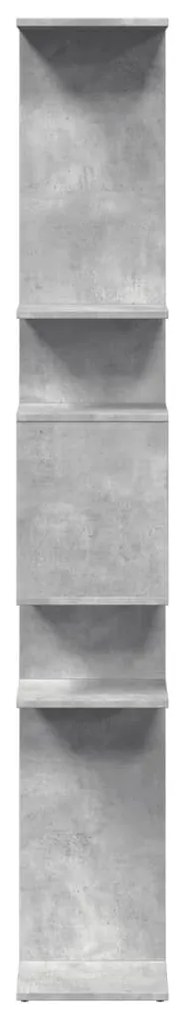 betonszürke szerelt fa könyvszekrény 92 x 29 x 188 cm