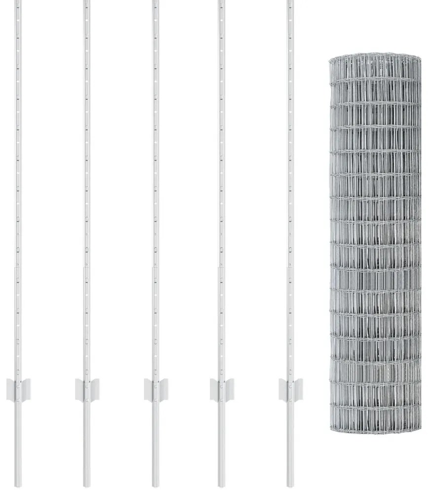 Kerti Kerítés Tekercs Készlet 2 db Horganyzott acél 10 x 1.2 méter
