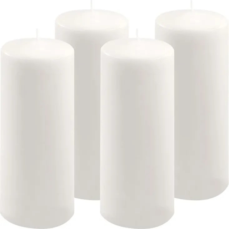 Gyertya készlet 25 cm Ø 10 cm 4 db fehér