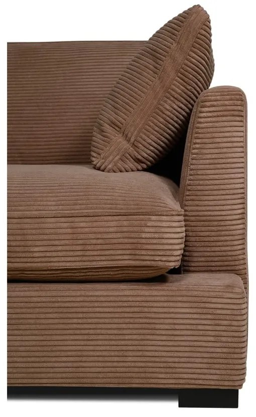 Világosbarna kordbársony kanapé 236 cm Mobby – Scandic