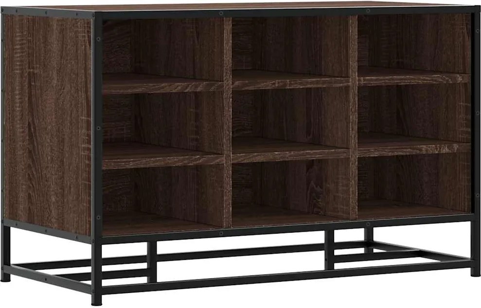 vidaXL cipőpad barna tölgy 84x40x53,5 cm Gépi fa és fém