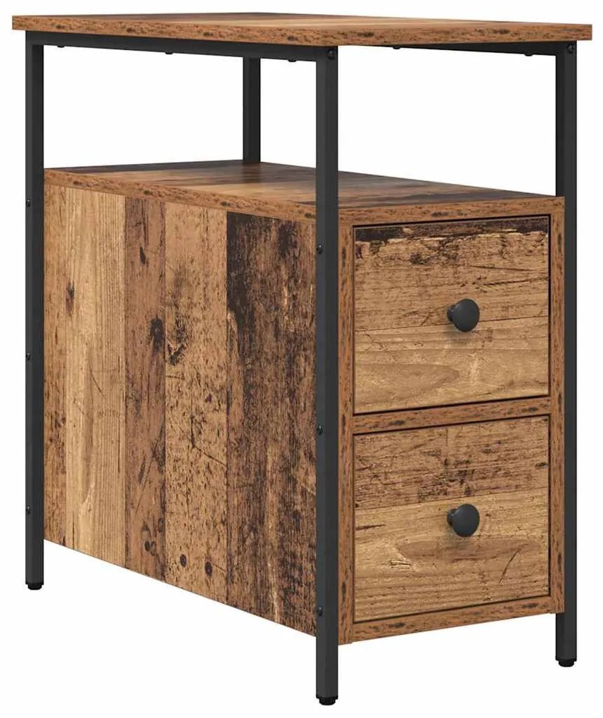 Éjjeliszekrény fiókkal 2 pcs Régi fa 30 x 60 x 60 cm Faanyag