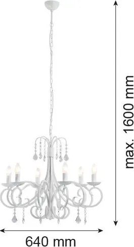 ARGON 2561 DIADEMA Kristály Csillár Fehér E14 IP20