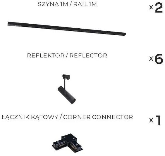 Zuma Line 3569 - LISA sínrendszeres spotlámpa 6xGU10/35W/230V fekete