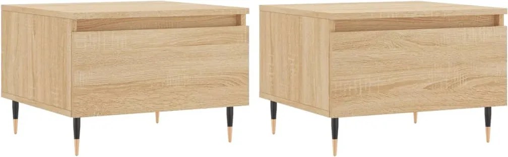 vidaXL 2 db sonoma tölgy szerelt fa dohányzóasztal 50 x 46 x 35 cm
