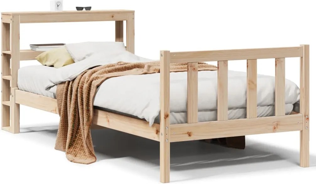 vidaXL tömör fenyőfa ágy matrac nélkül 75 x 190 cm