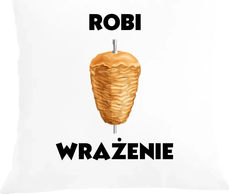 Párna párnahuzat nyomott mintás Kebab Robi benyomás