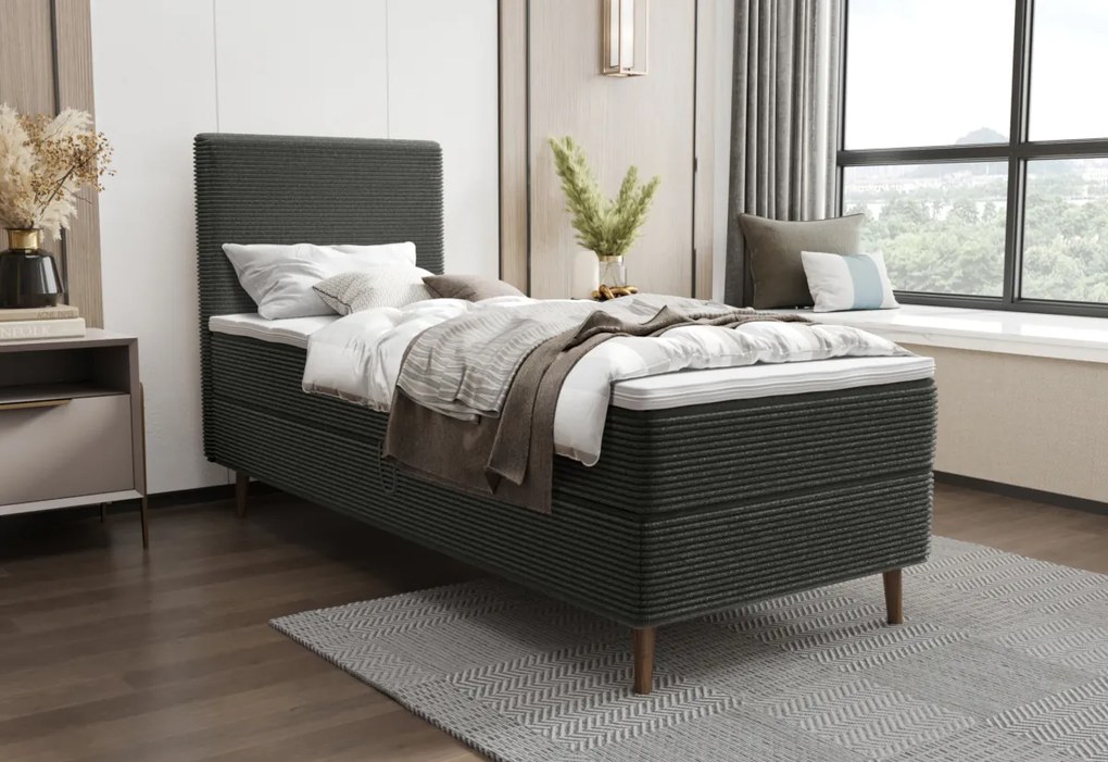 RANA comfort kárpitozott boxspring ágy, 90x200, poso 115, balos