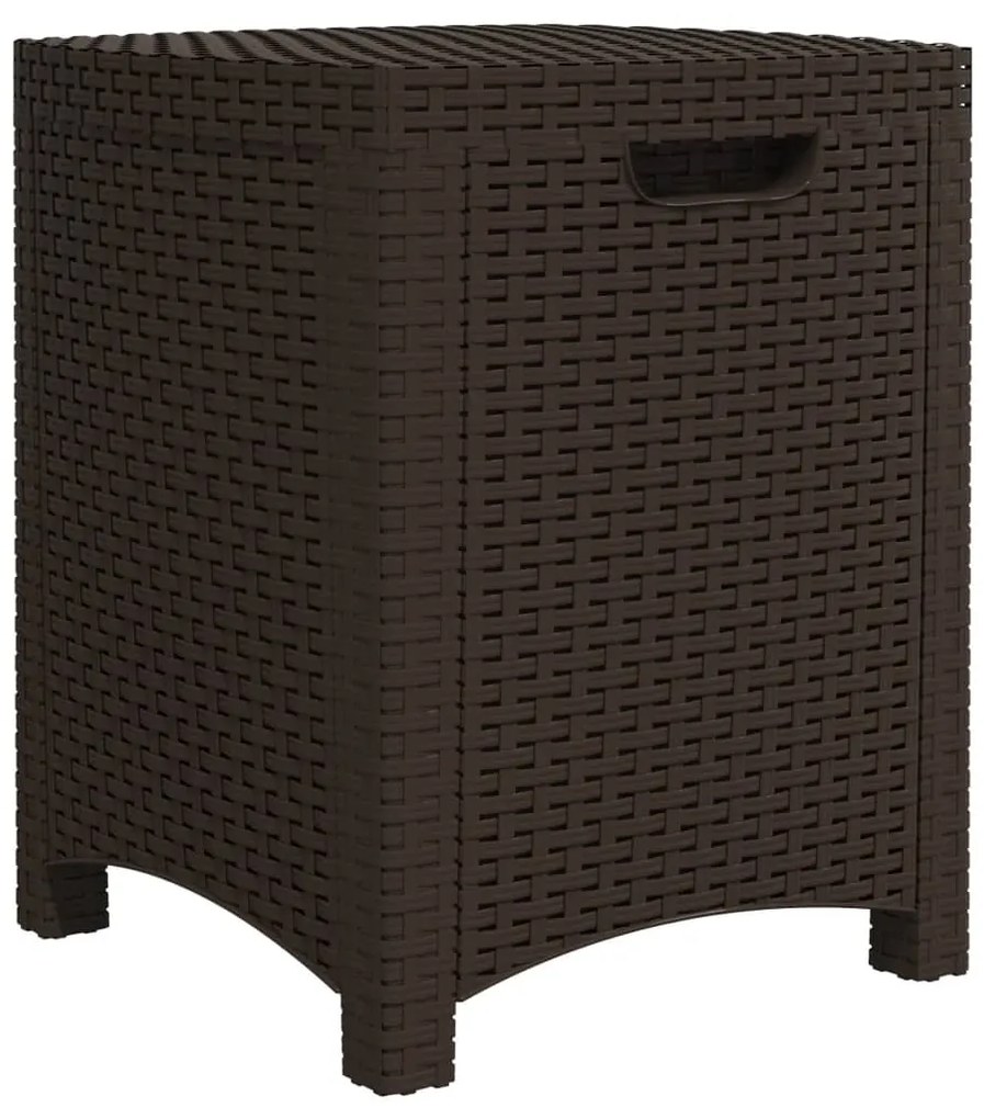 vidaXL barna PP rattan kerti tárolóláda 39 x 39 x 46 cm