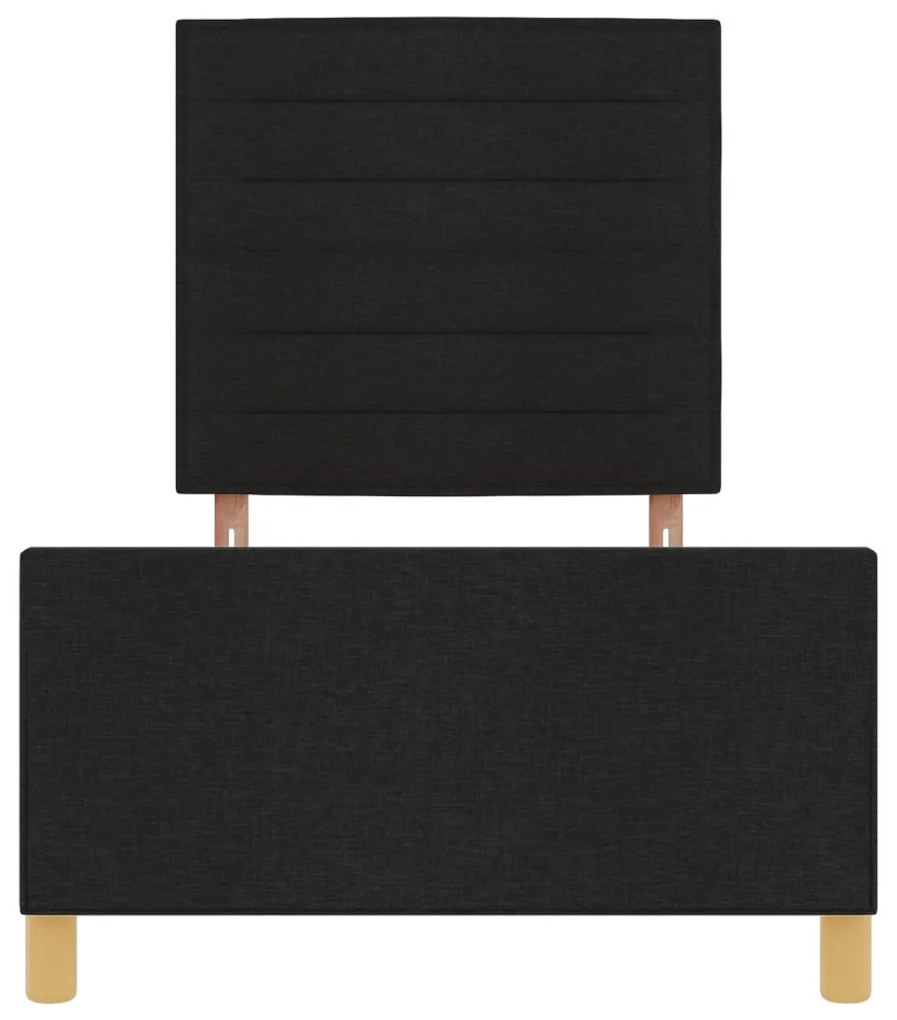 Fekete ágykeret 100x200 cm szövetből