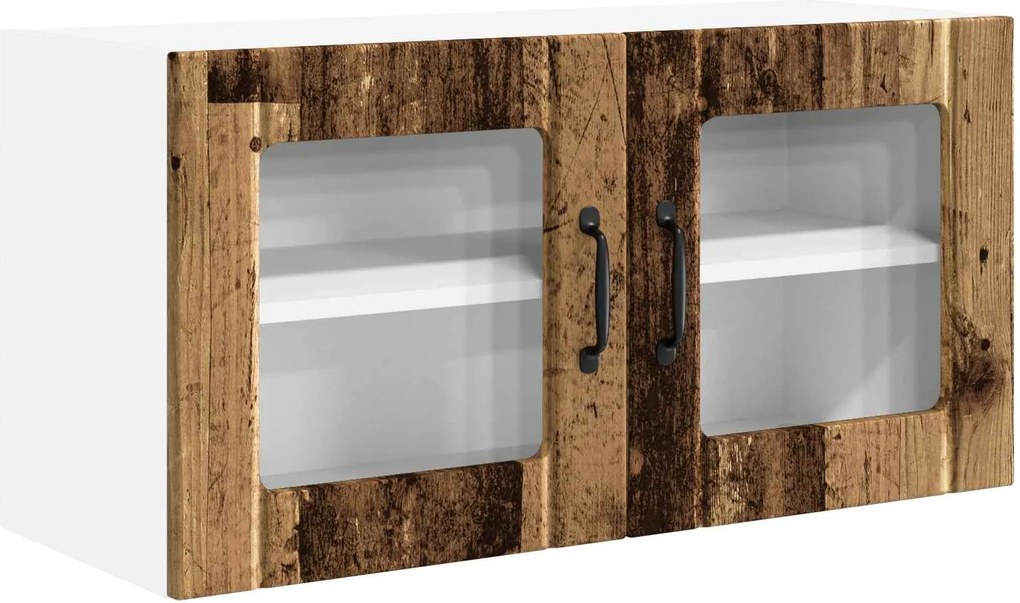 vidaXL Konyhaszekrény polcokkal Öreg fa 80 x 31 x 40 cm Faanyag