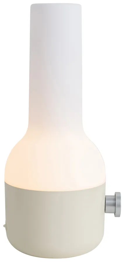 2 darabos kültéri asztali lámpa szett bézs fehérrel, újratölthető LED-del - Haard