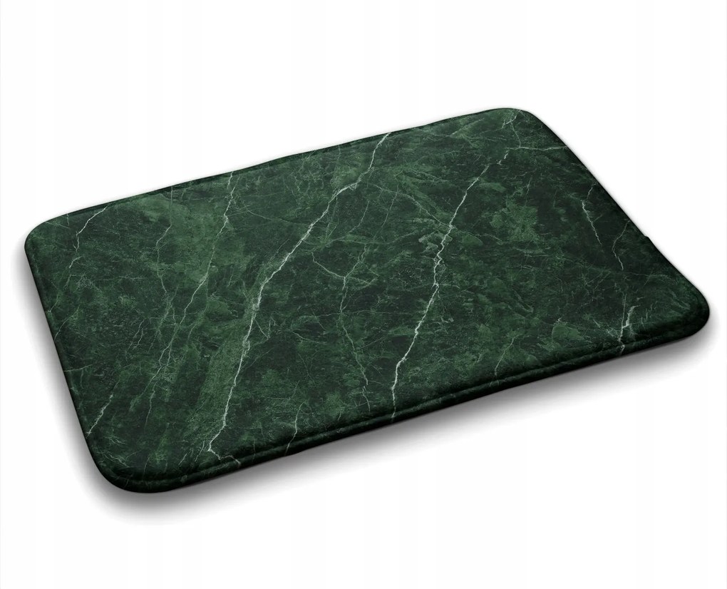 Fürdőszobaszőnyeg nedvszívó zöld márvány 90x60 cm