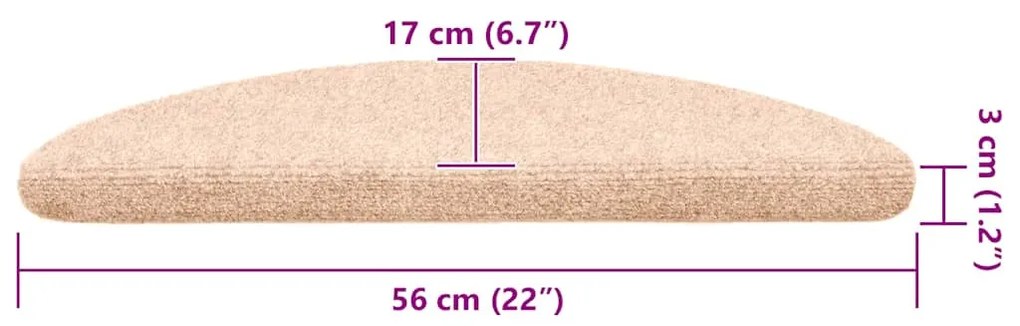 20 db krém öntapadó lépcsőszőnyeg 56 x 17 x 3 cm