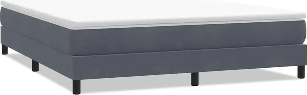 vidaXL sötétszürke bársony rugós ágy matrac nélkül 180x210 cm