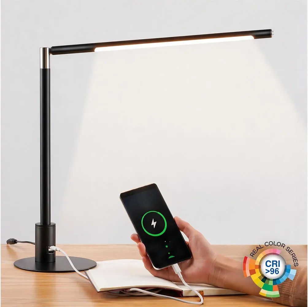 Brilagi - érintésvezérlésű, fényerőszabályozható asztali LED-lámpa USB-portokkal VARIO LED/7W/230V CRI 96