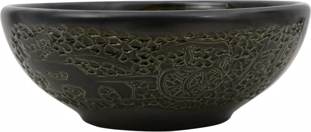 vidaXL fekete kerámia kerek asztali mosdó Φ41 x 14 cm