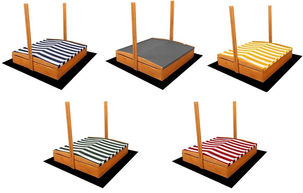 Tető a gyermek fa homokozóhoz Baby Mix 120x120 cm kék-fehér