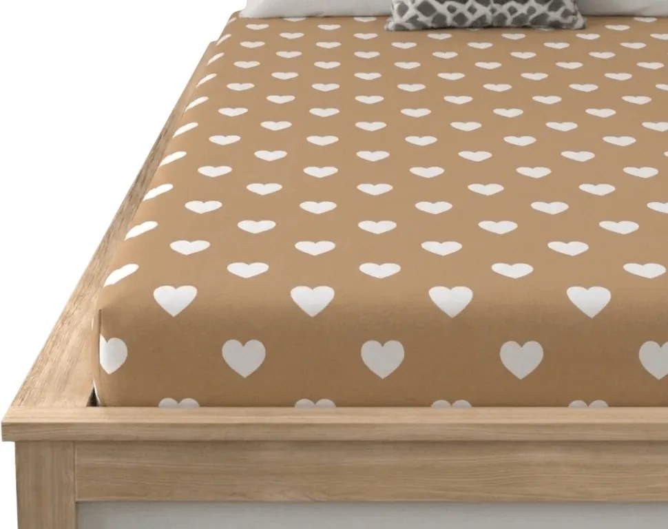 Mikroszálas lepedő CARAMHEART barna 90x200 cm