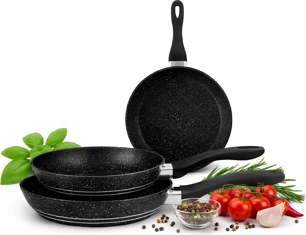 3 db-os serpenyő szett indukciós gránit bevonattal