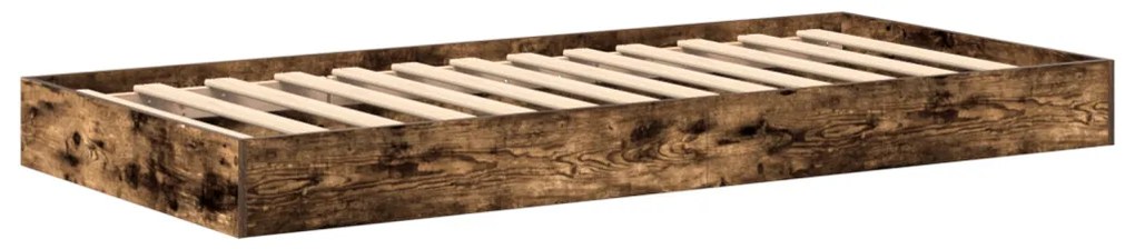 Könyvespolcos Ágy fejtámlával Füstölt tölgy 75 x 190 cm Faanyag
