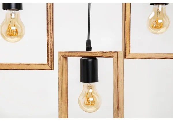 Zuma Line ASZ.1679 - Csillár zsinóron ATRIA 3xE27/20W/230V fenyő/fekete