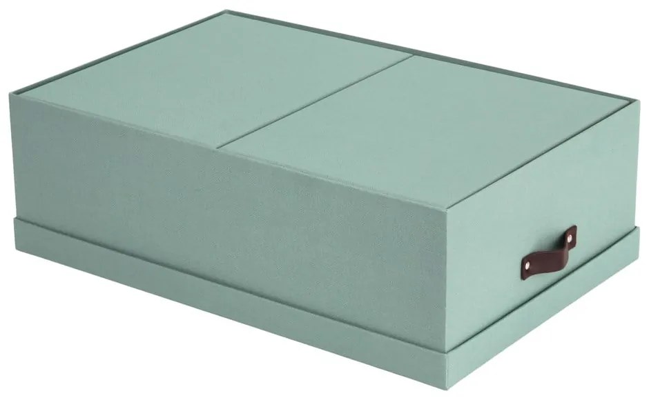 Mentazöld fedeles karton tárolódoboz szett 3 db-os 31x47x15 cm Inge – Bigso Box of Sweden