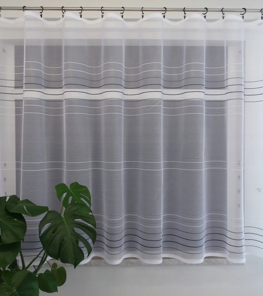 Mg Függöny 771/1 Fehér hamu 230x150cm Kész Szalaggal K