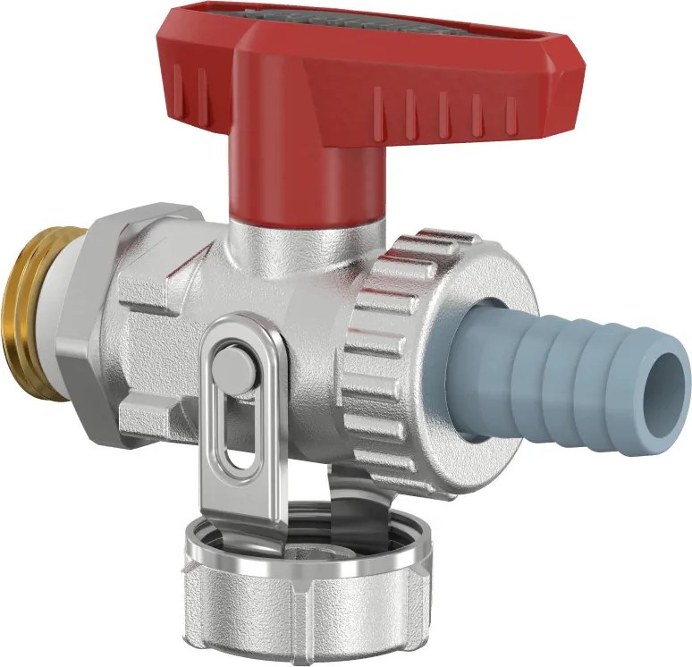 FLAMCO KFE kazántöltő-ürítő, fűtésre, egyenes, tömlős véggel, PN16, 1/2”K