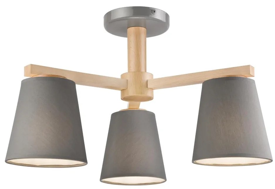 ELLIE 3xE27/60W/230V szürke/bükk mennyezeti lámpa