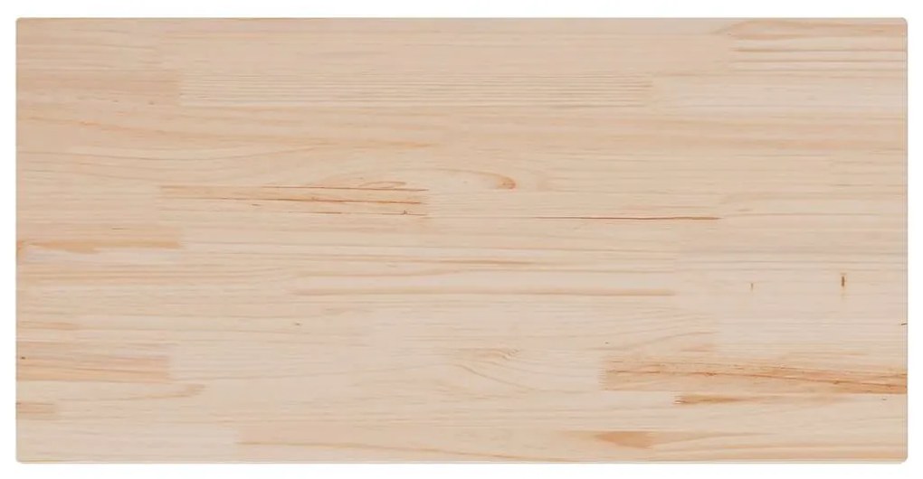 tömör fenyőfa téglalap alakú asztallap 100 x 60 x 2,5 cm