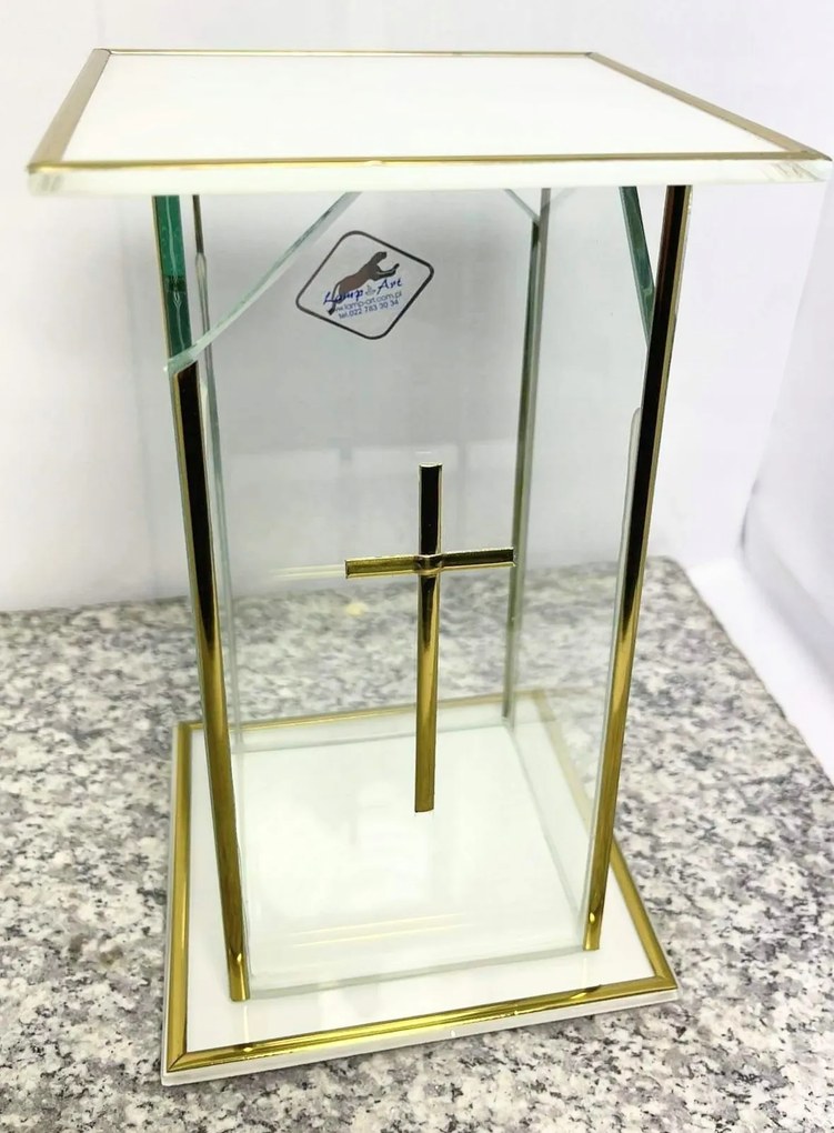 ferde üveg teljes üveg fehér-arany kis kereszt 1 db