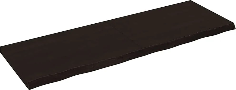 vidaXL sötétbarna kezelt tömör tölgyfa asztallap 180x60x(2-6) cm