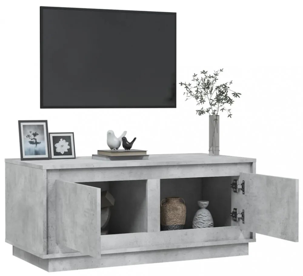 betonszürke szerelt fa dohányzóasztal 102x50x44 cm